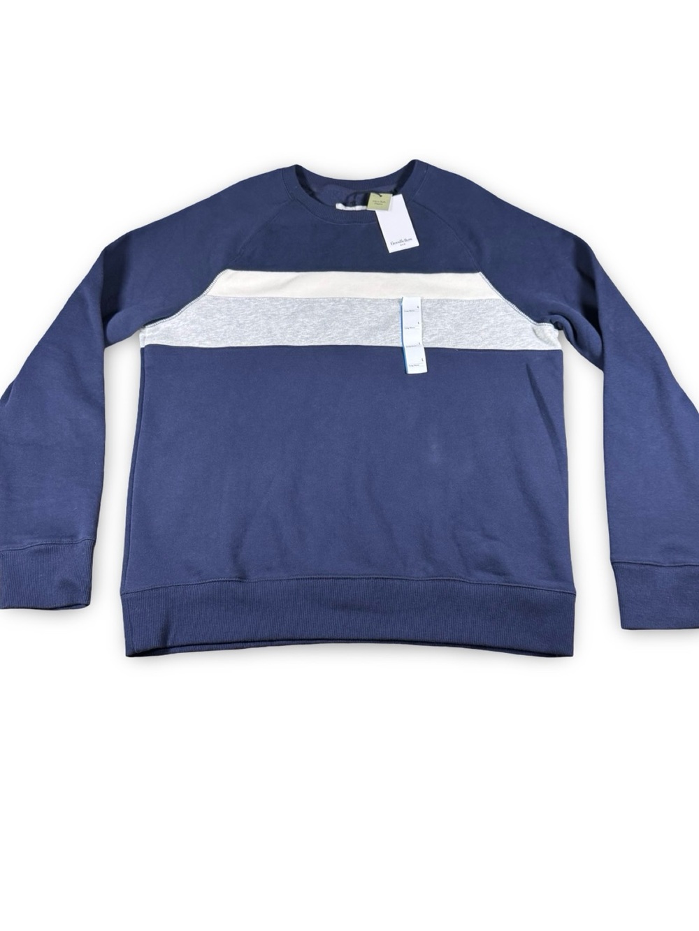 Goodfellow & Co Sweatshirt Navy Blue, White and Grey Stripe Men's Pullover Large